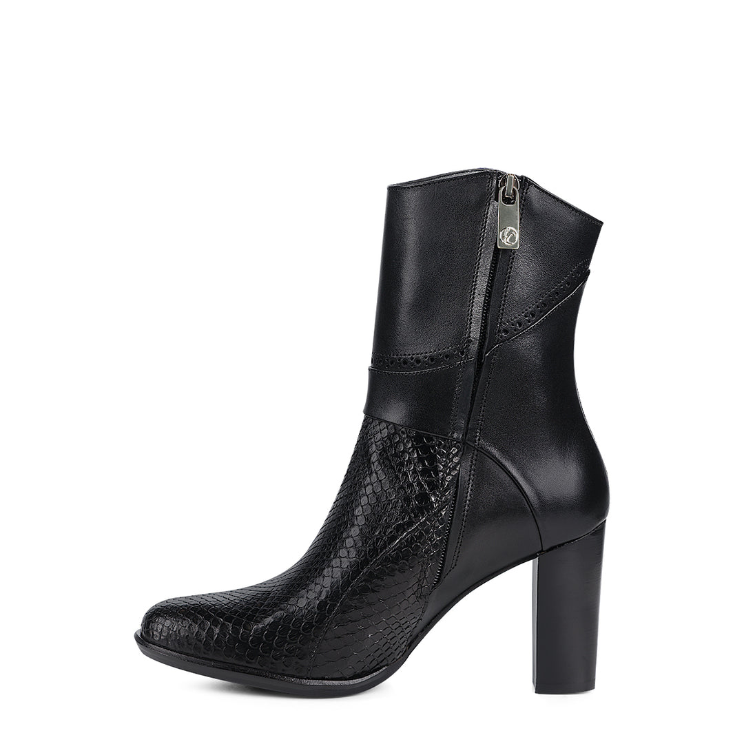 Black Phyton M Zipper Round Toe