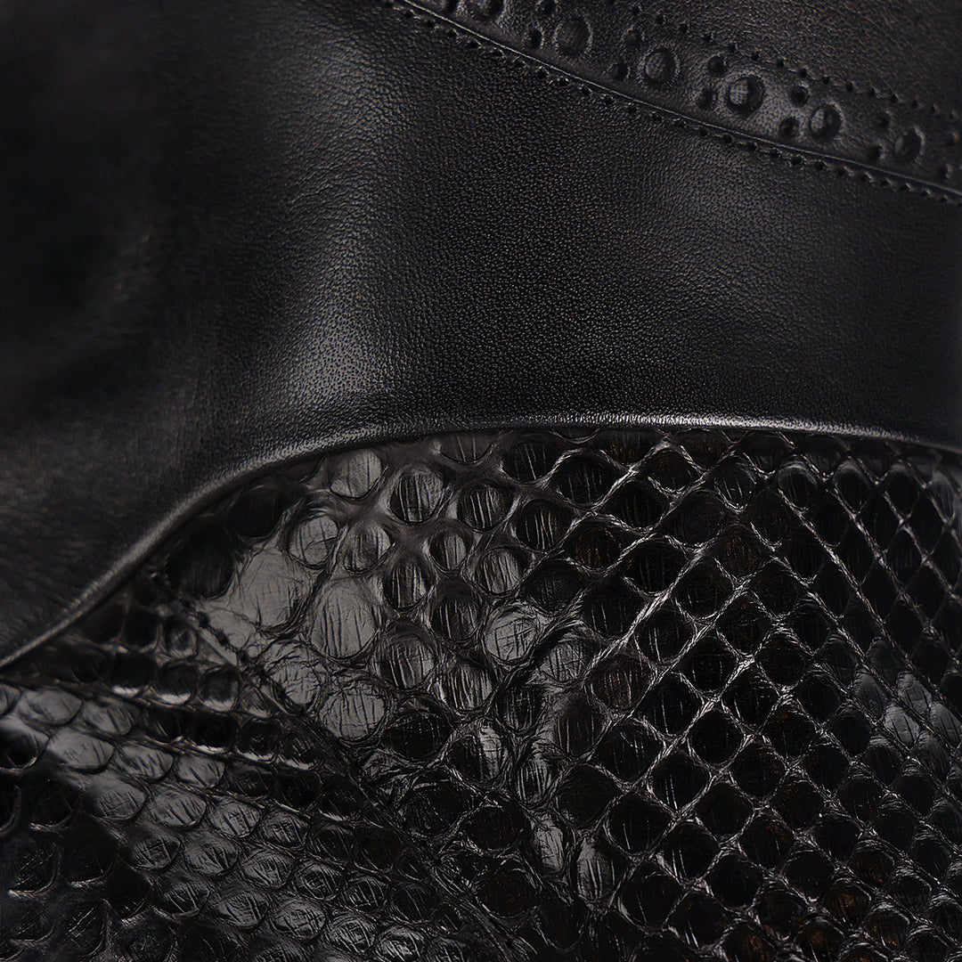 Black Phyton M Zipper Round Toe