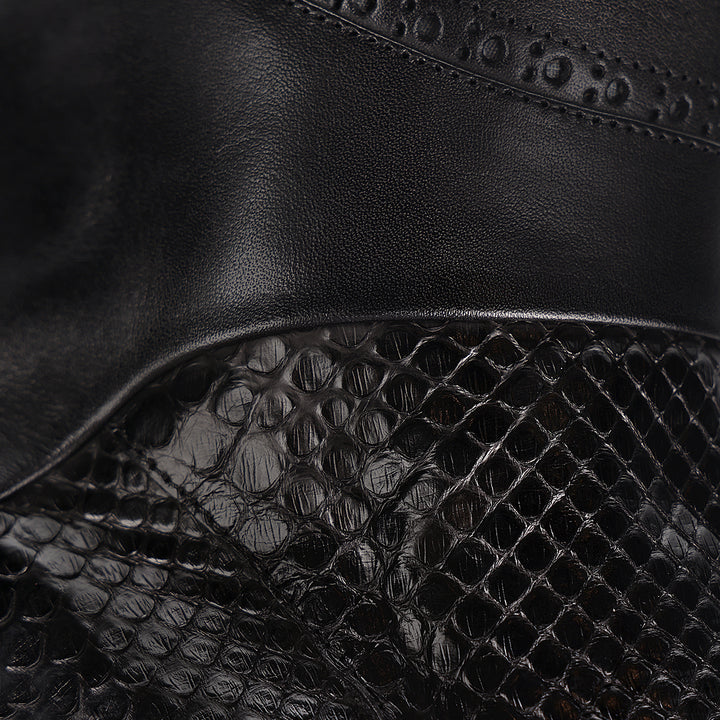 Black Phyton M Zipper Round Toe