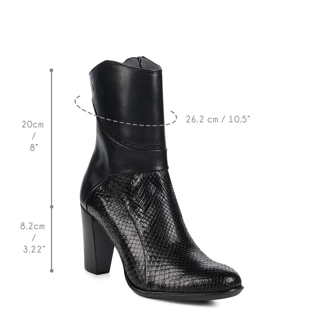 Black Phyton M Zipper Round Toe