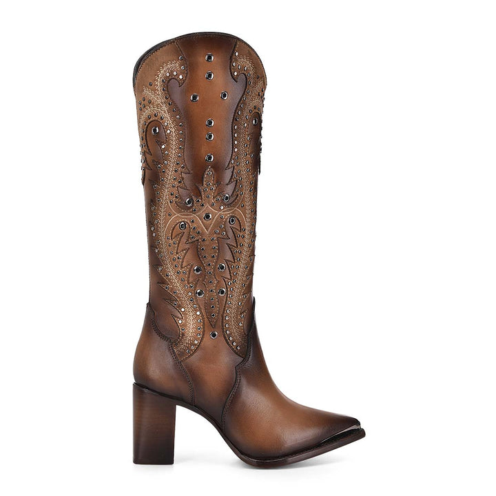 Satro Sand Overlay & Embroidery & STuds Pointed Toe