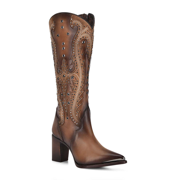 Satro Sand Overlay & Embroidery & STuds Pointed Toe
