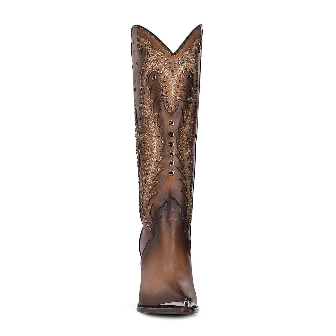 Satro Sand Overlay & Embroidery & STuds Pointed Toe
