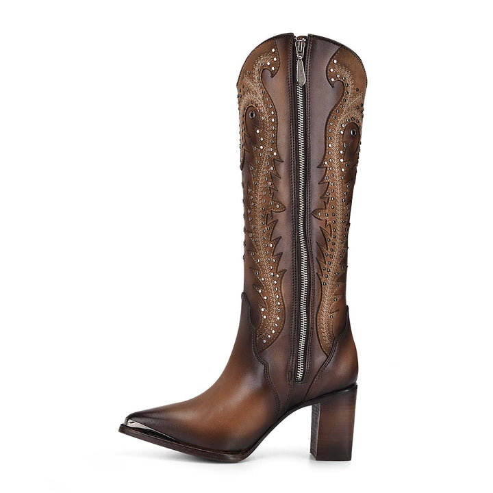 Satro Sand Overlay & Embroidery & STuds Pointed Toe