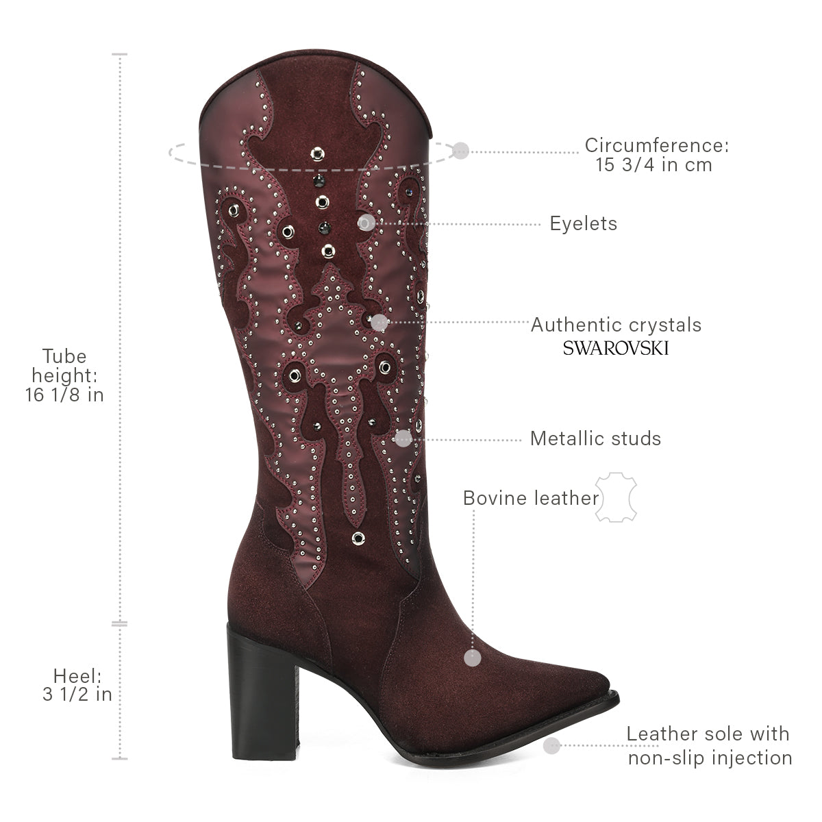 Cuadra Wine Crystal Stud CC358