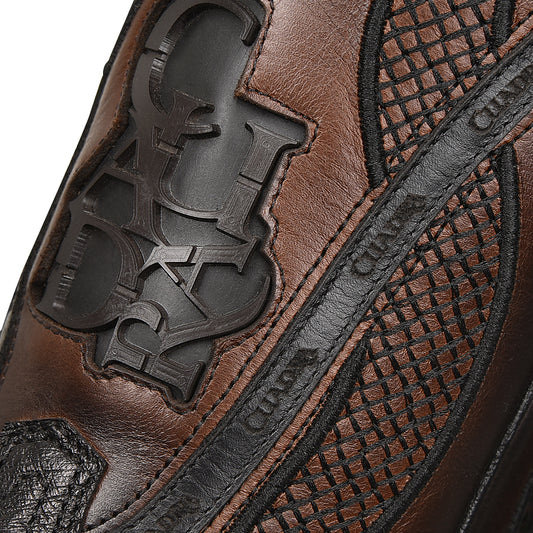 Cuadra Black Ostrich Laser Embroidery CU653