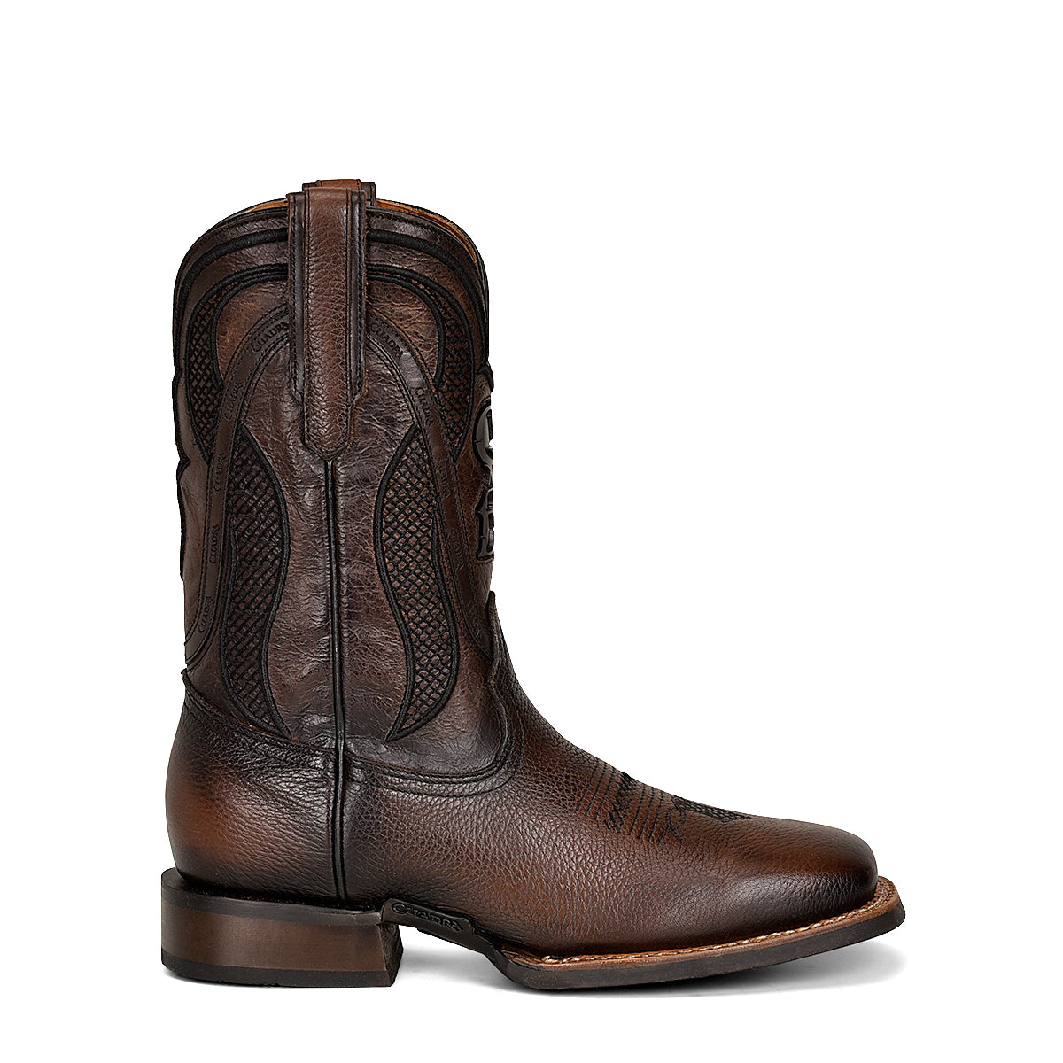 Cuadra Brown Embroidery Square Toe CU655