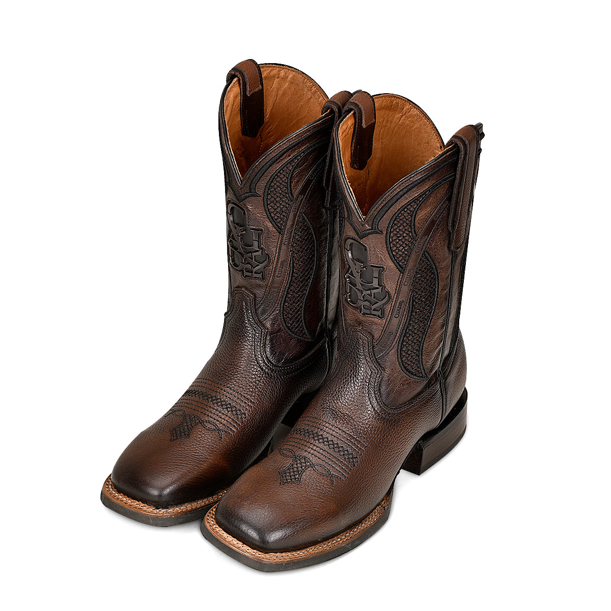 Cuadra Brown Embroidery Square Toe CU655