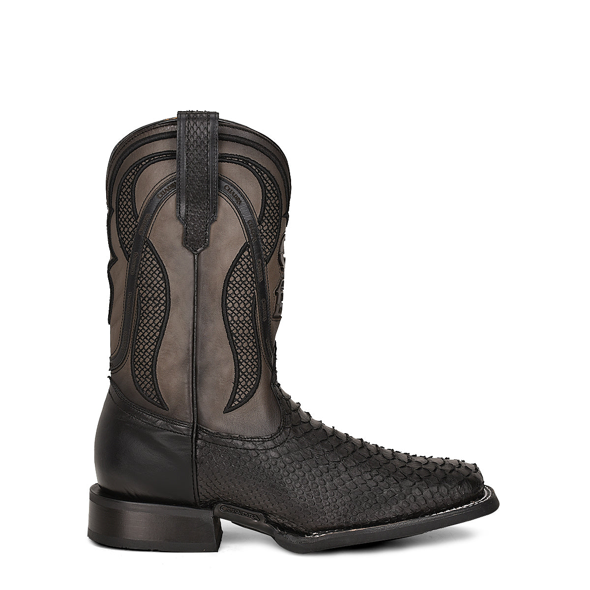 Cuadra Black Python Square Toe CU668