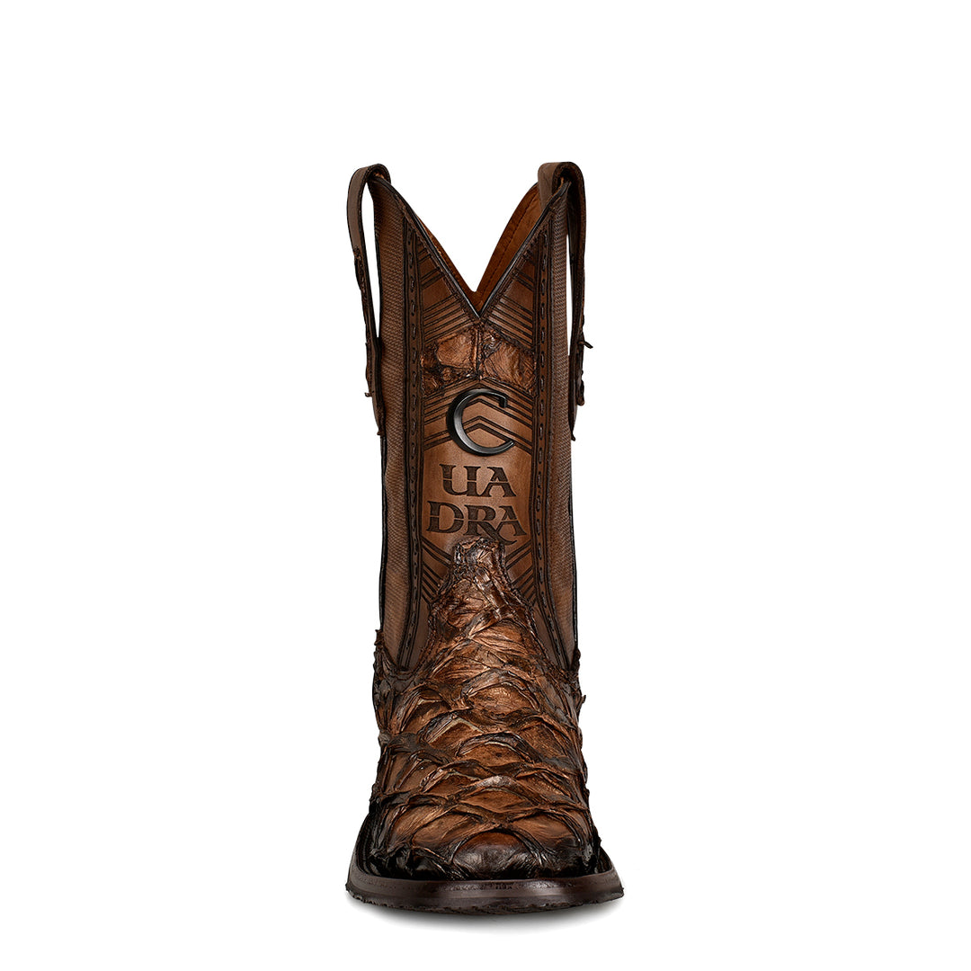 Asturias Honey Fish Pirarucu Laser & Woven Square Toe