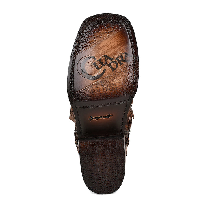 Asturias Honey Fish Pirarucu Laser & Woven Square Toe