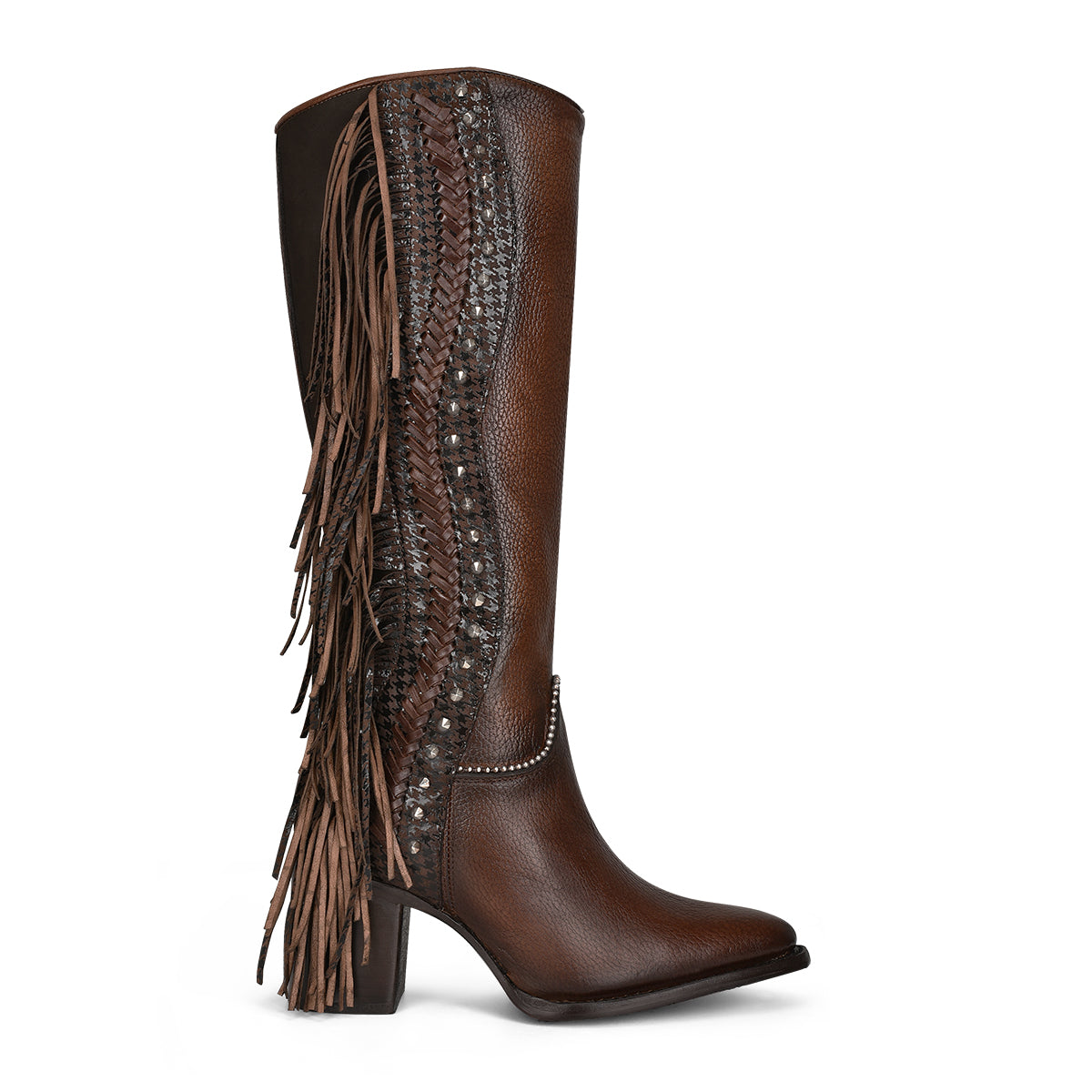 Cuadra Brown Studs & Fringe Pointed Toe CU695