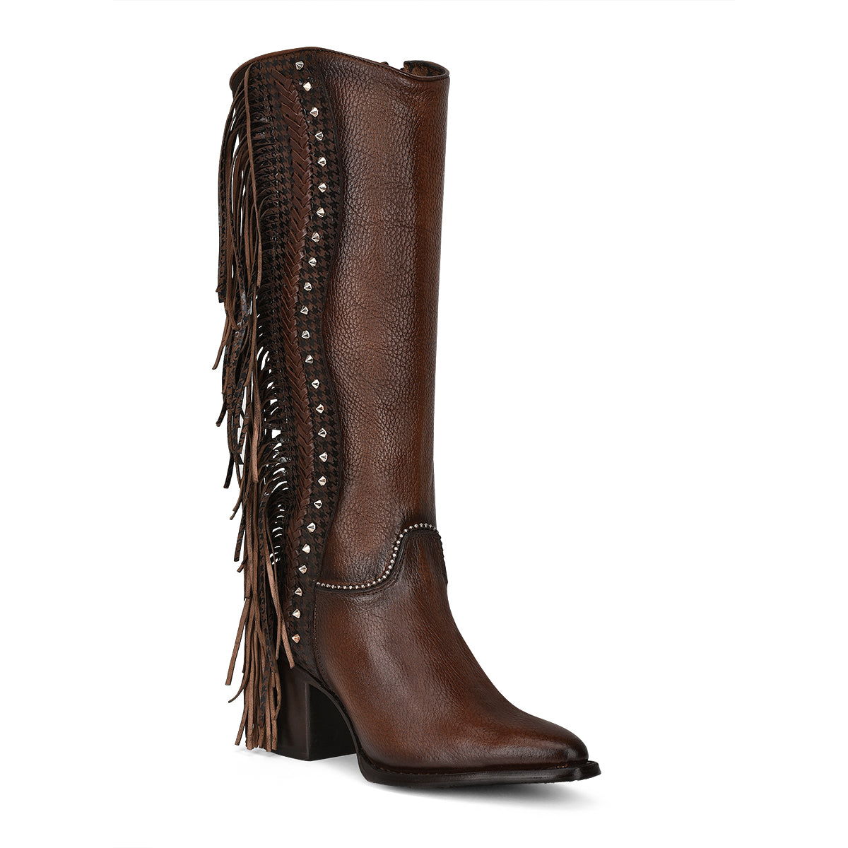 Cuadra Brown Studs & Fringe Pointed Toe CU695