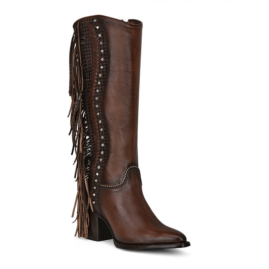 Cuadra Brown Studs & Fringe Pointed Toe CU695