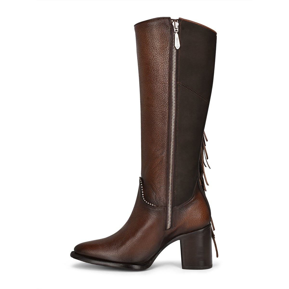 Cuadra Brown Studs & Fringe Pointed Toe CU695