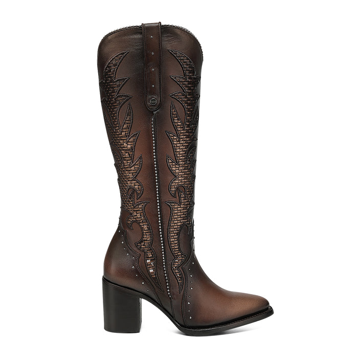 Cuadra Embroidery & Zipper & Woven & Studs Point LD Honey CC338