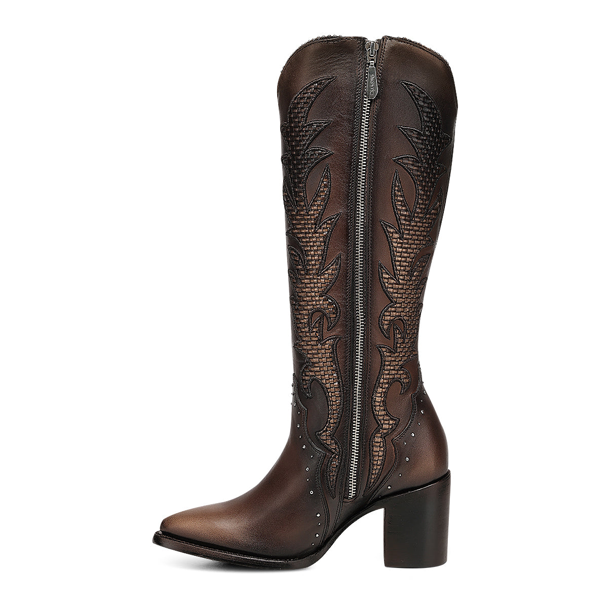 Cuadra Embroidery & Zipper & Woven & Studs Point LD Honey CC338