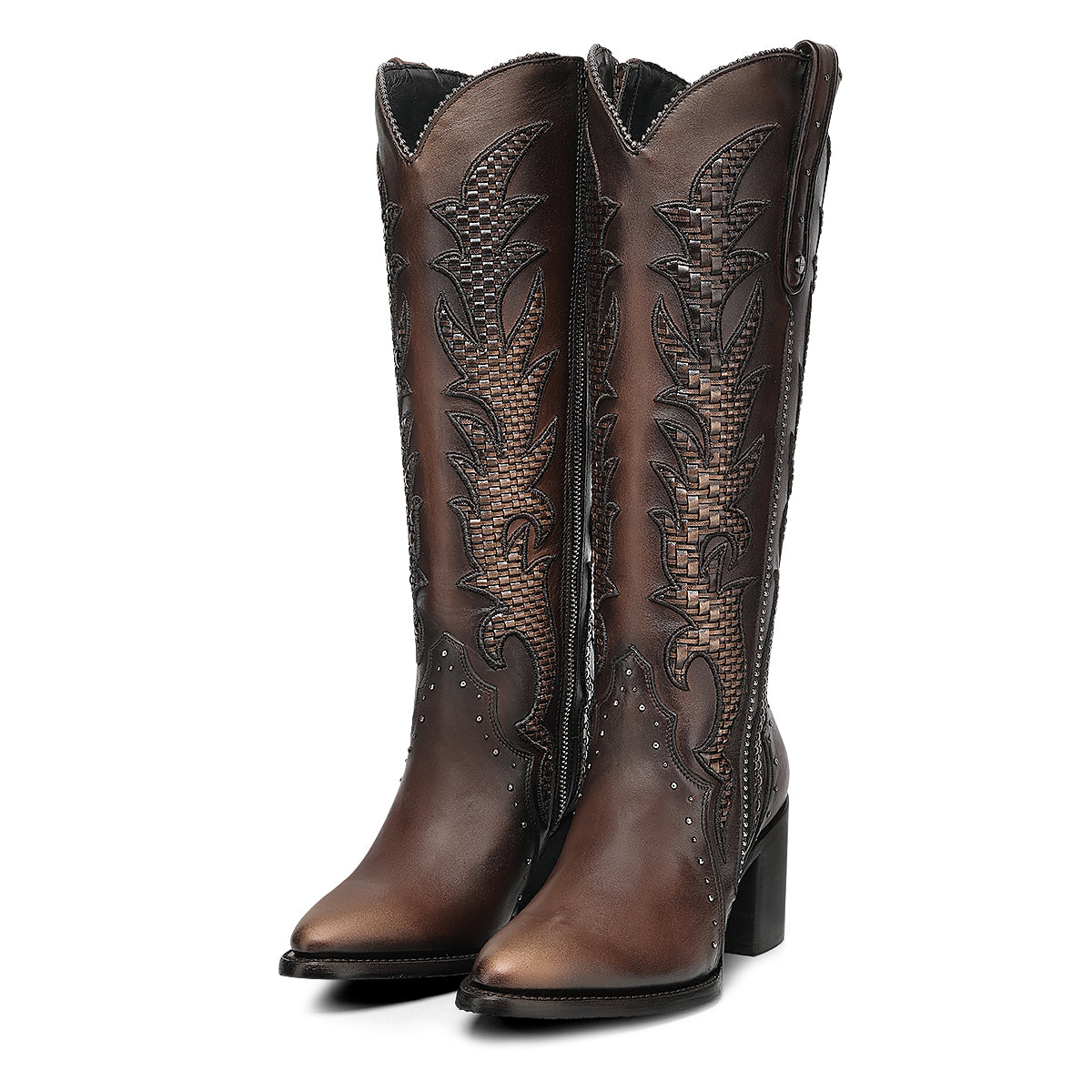 Cuadra Embroidery & Zipper & Woven & Studs Point LD Honey CC338