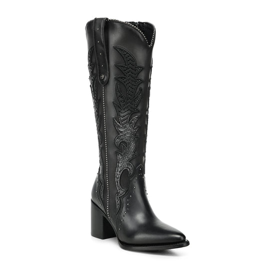 Cuadra LD Black Embroidery Woven & Studs CC337