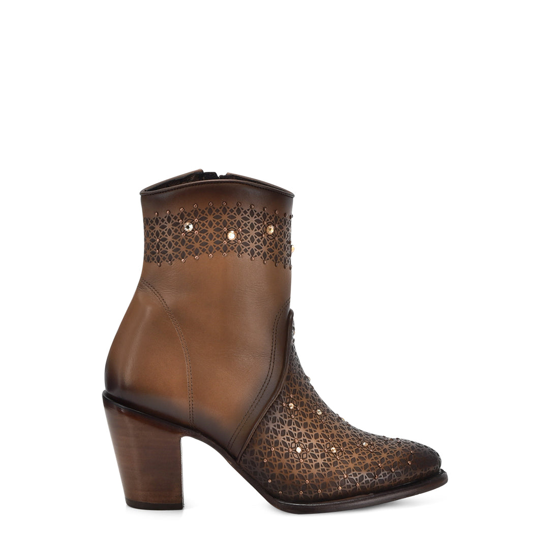 Brown Cowhide Laser & Crystal