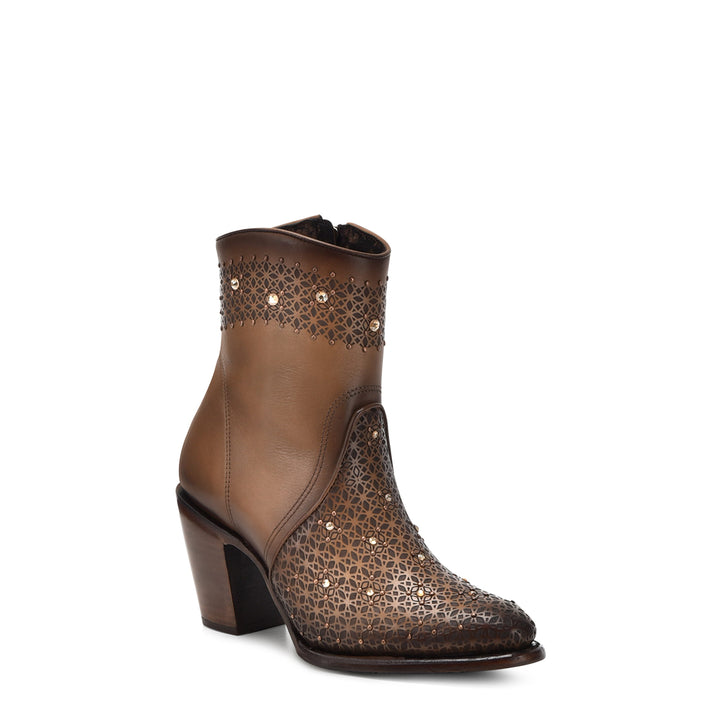 Brown Cowhide Laser & Crystal