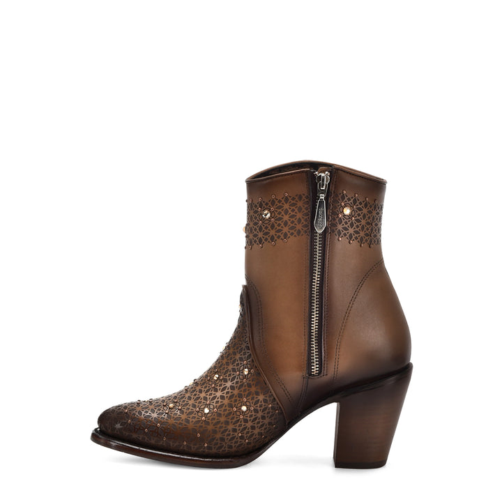 Brown Cowhide Laser & Crystal