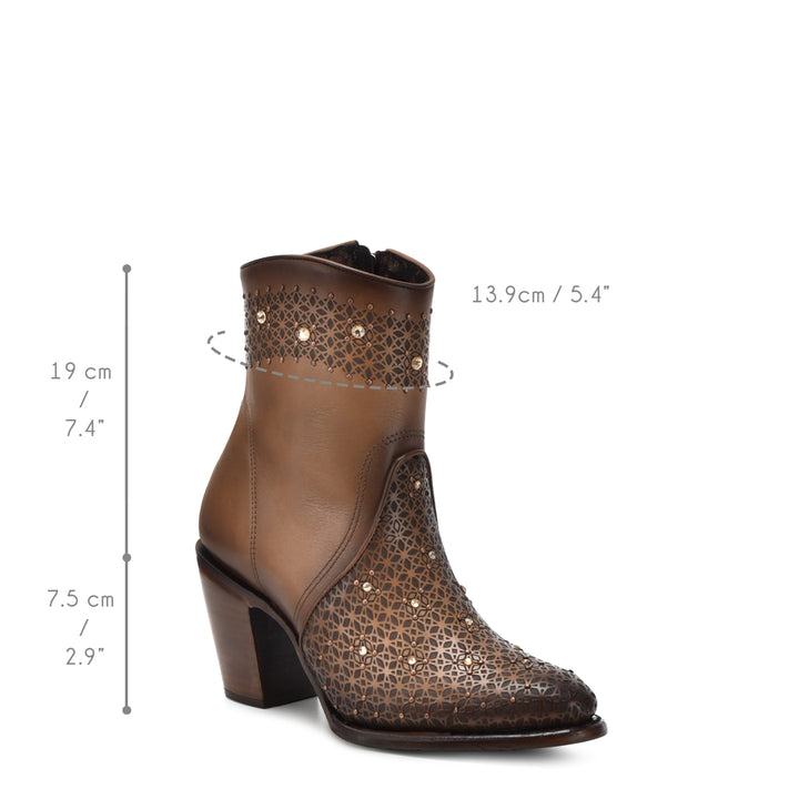 Brown Cowhide Laser & Crystal