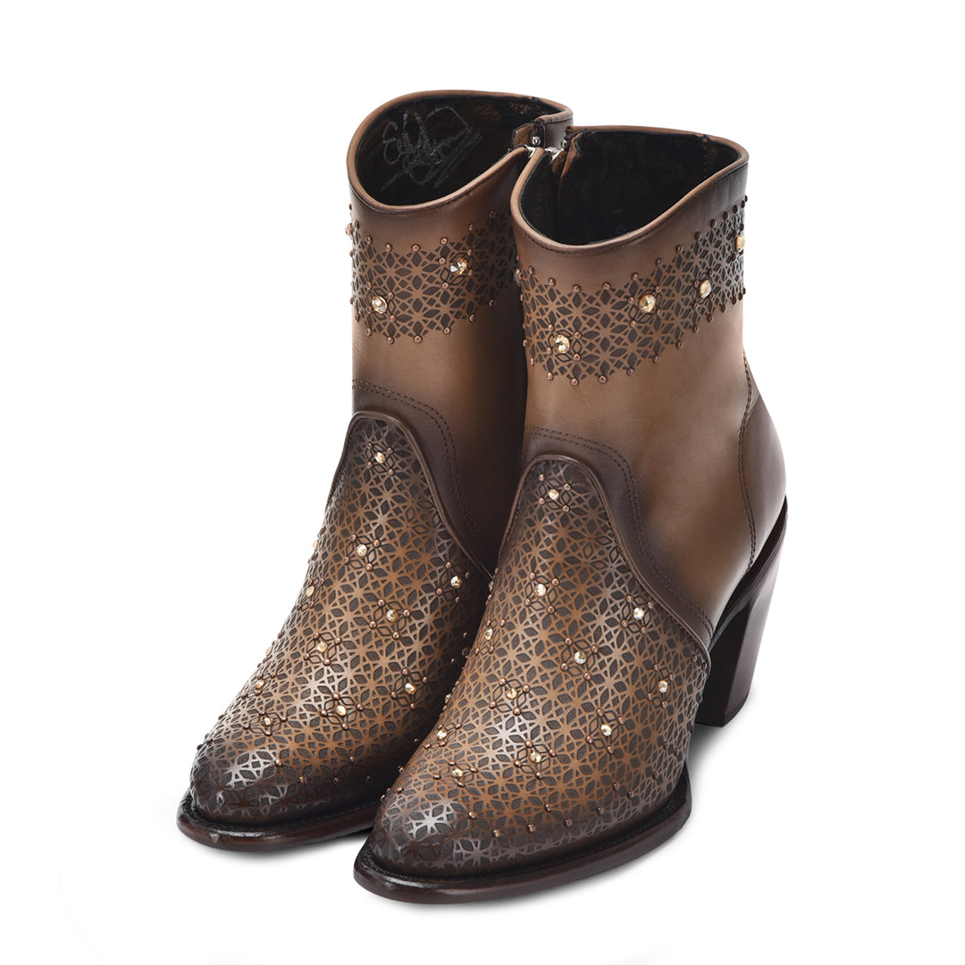 Brown Cowhide Laser & Crystal