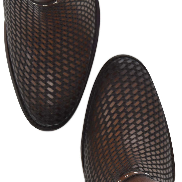 Honey & Brown Cowhide Zipper & Studs & Laser Boot