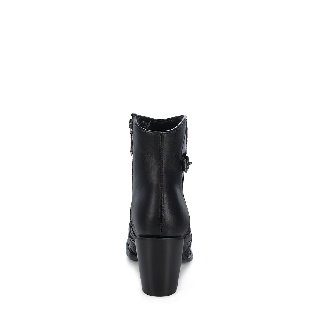 Black Stingray Zipper & Studs & Laser Snip Toe