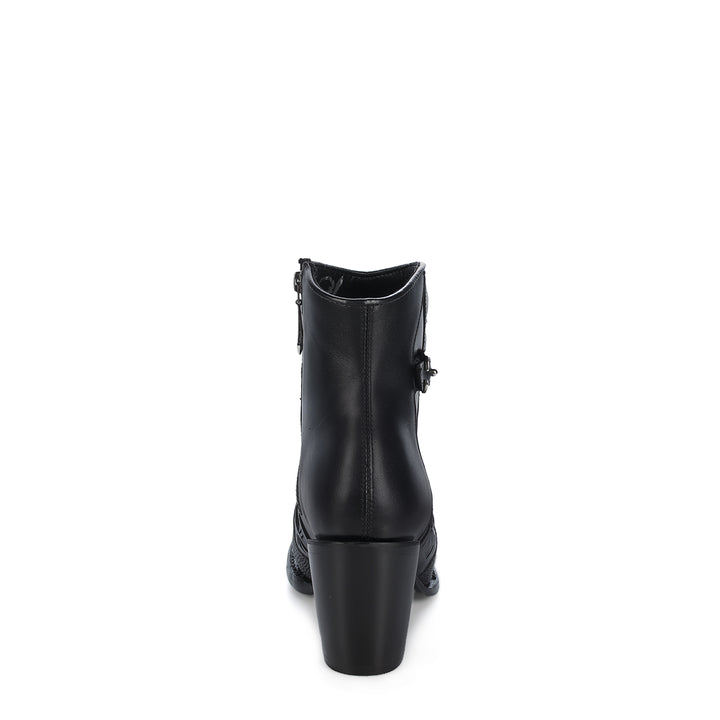 Black Stingray Zipper & Studs & Laser Snip Toe