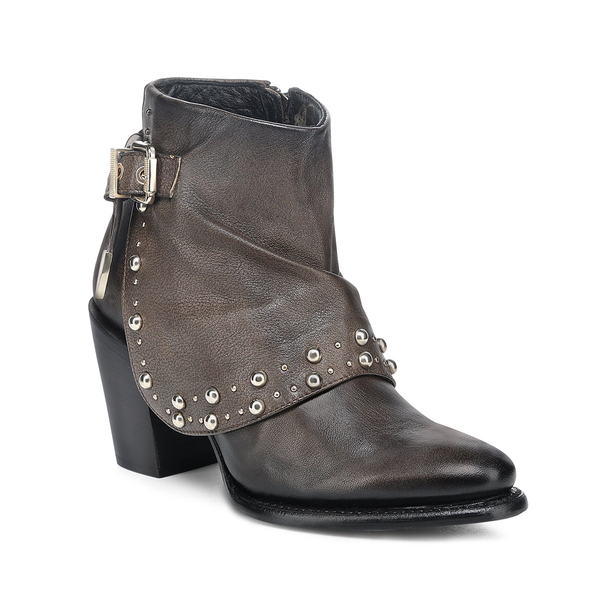 Cuadra Brown Zipper & Studs CC253