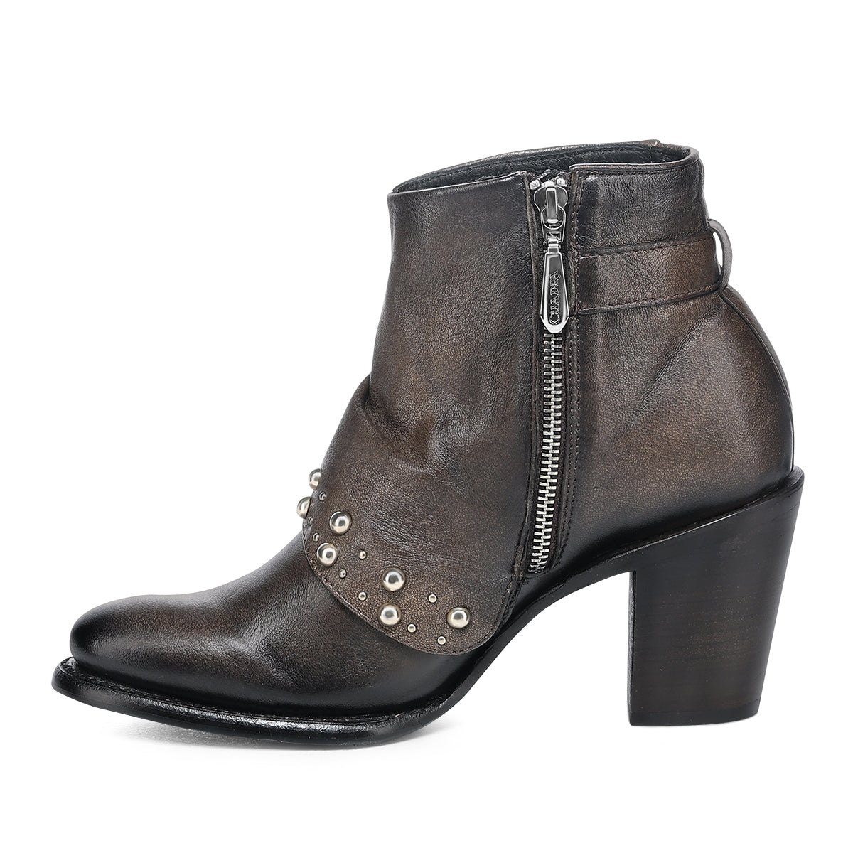 Cuadra Brown Zipper & Studs CC253