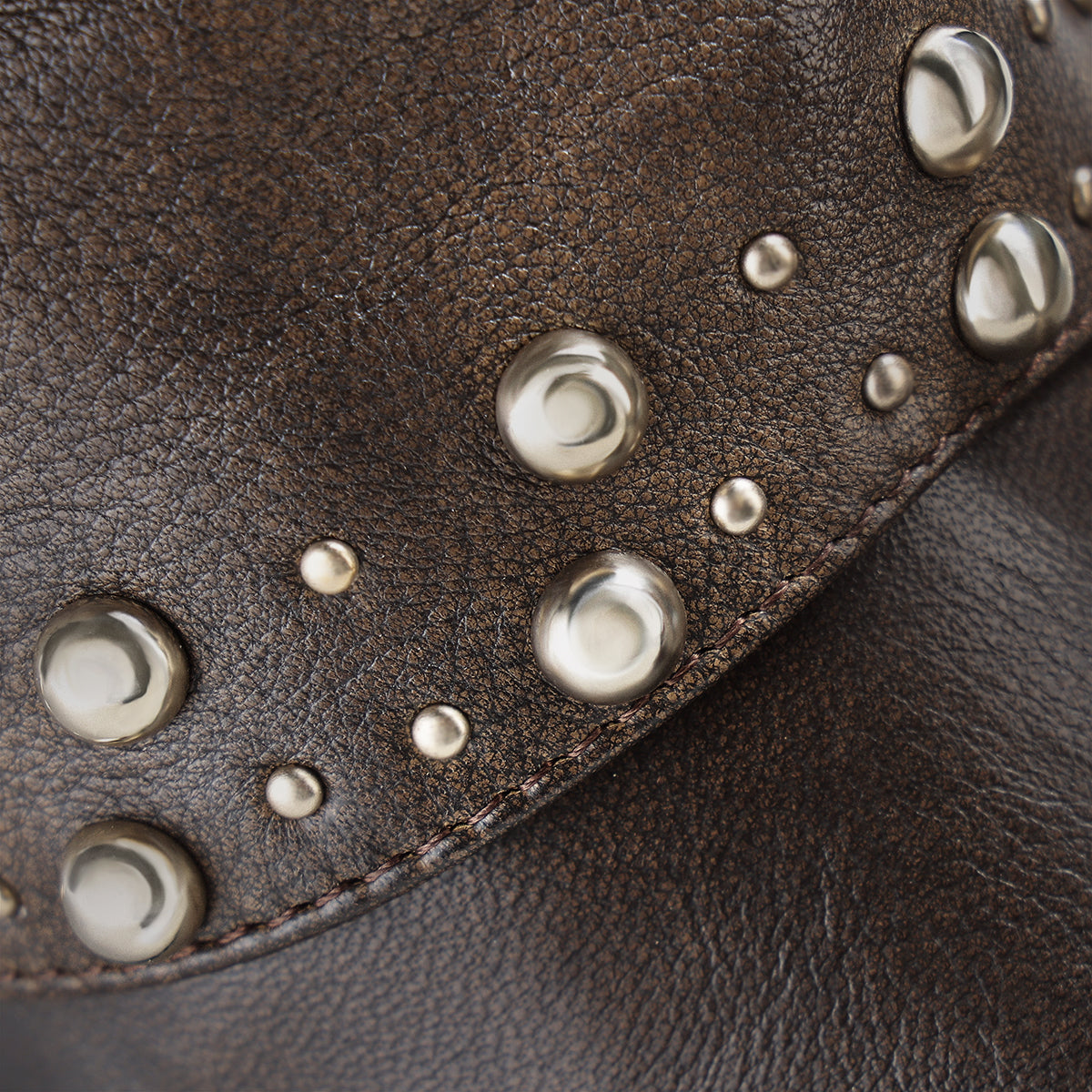 Cuadra Brown Zipper & Studs CC253