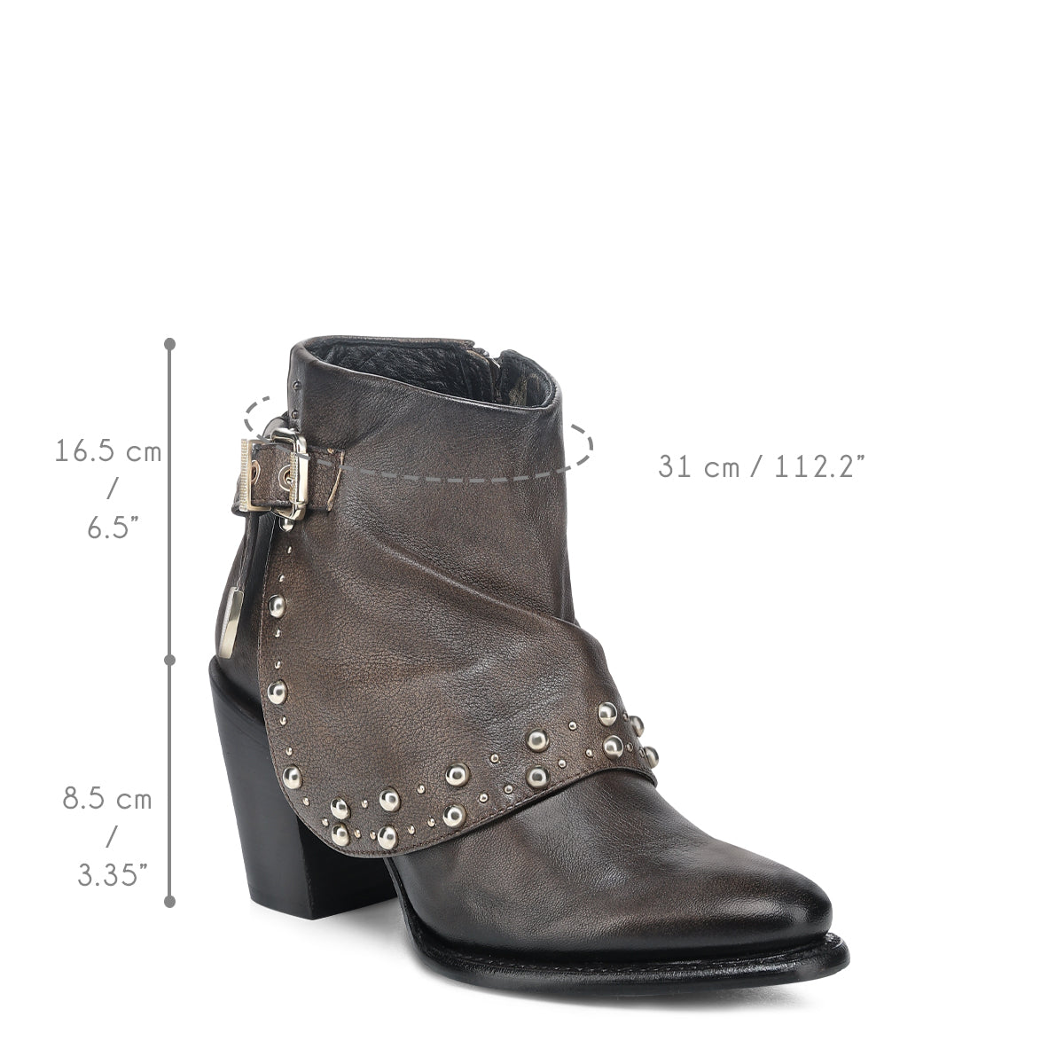 Cuadra Brown Zipper & Studs CC253