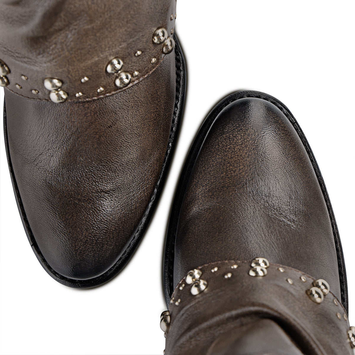 Cuadra Brown Zipper & Studs CC253