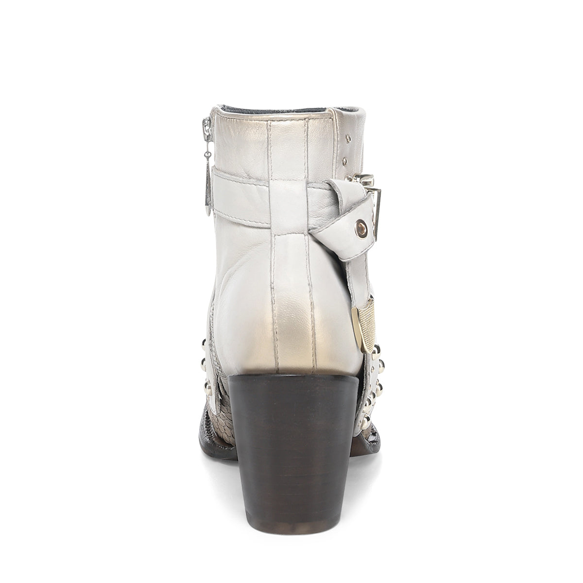 BEIGE PYTHON ZIPPER & STUDS CC254