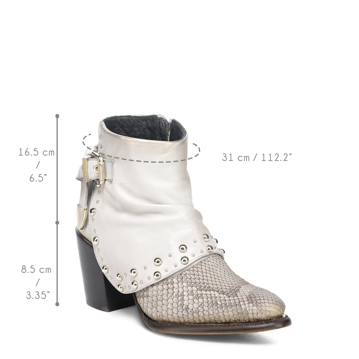 BEIGE PYTHON ZIPPER & STUDS CC254