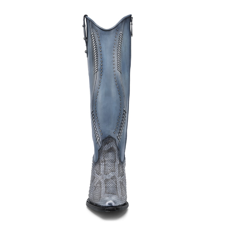 GREY & BLUE PYTHON M ZIPPER CC259