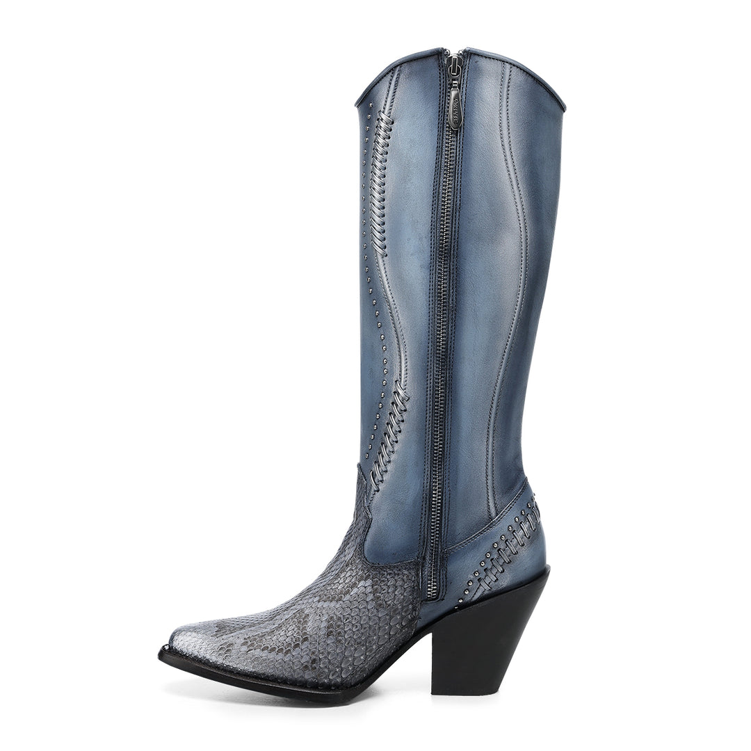 GREY & BLUE PYTHON M ZIPPER CC259