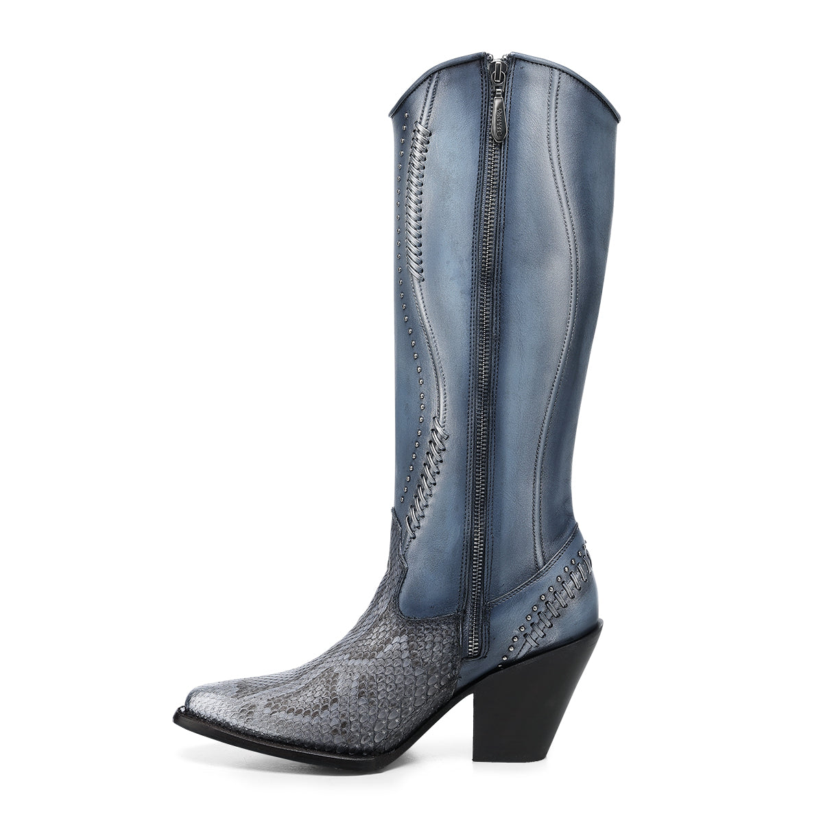 GREY & BLUE PYTHON M ZIPPER CC259