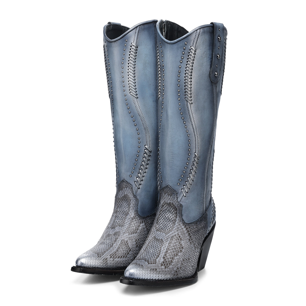 GREY & BLUE PYTHON M ZIPPER CC259