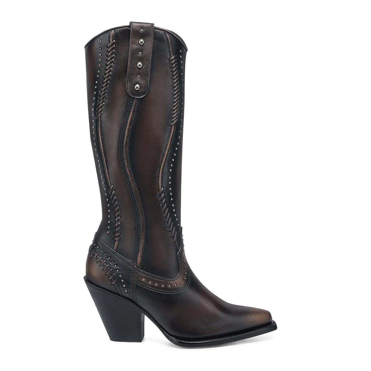 CHOCOLATE ZIPPER & WOVEN & STUD CC260