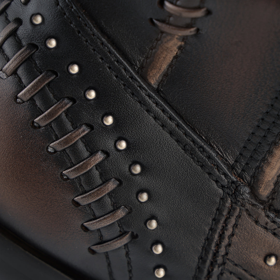 CHOCOLATE ZIPPER & WOVEN & STUD CC260