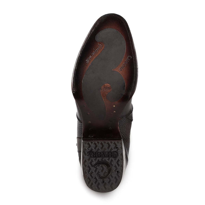 Chocolate Laser & Woven & Zipper Round Toe