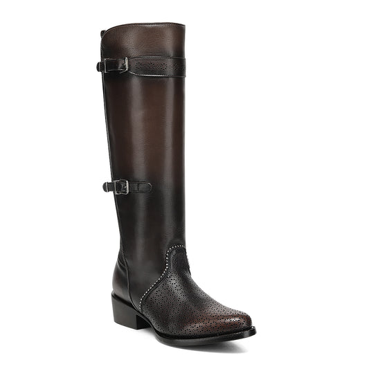 BROWN ELASTIC & LASER & STUDS CC263