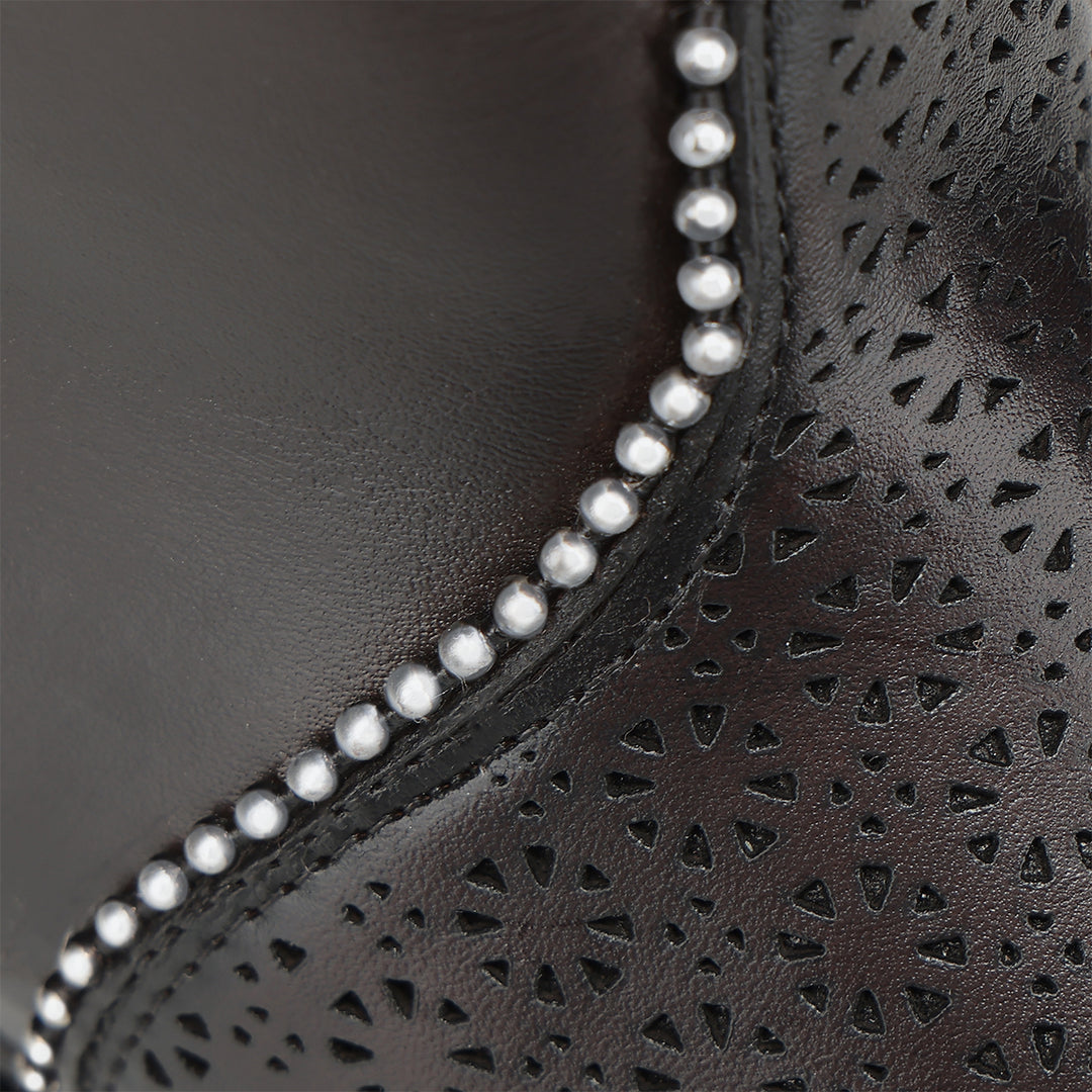 BROWN ELASTIC & LASER & STUDS CC263