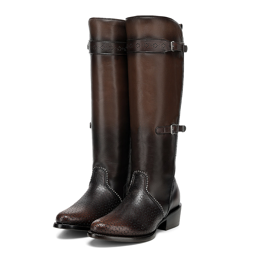 BROWN ELASTIC & LASER & STUDS CC263