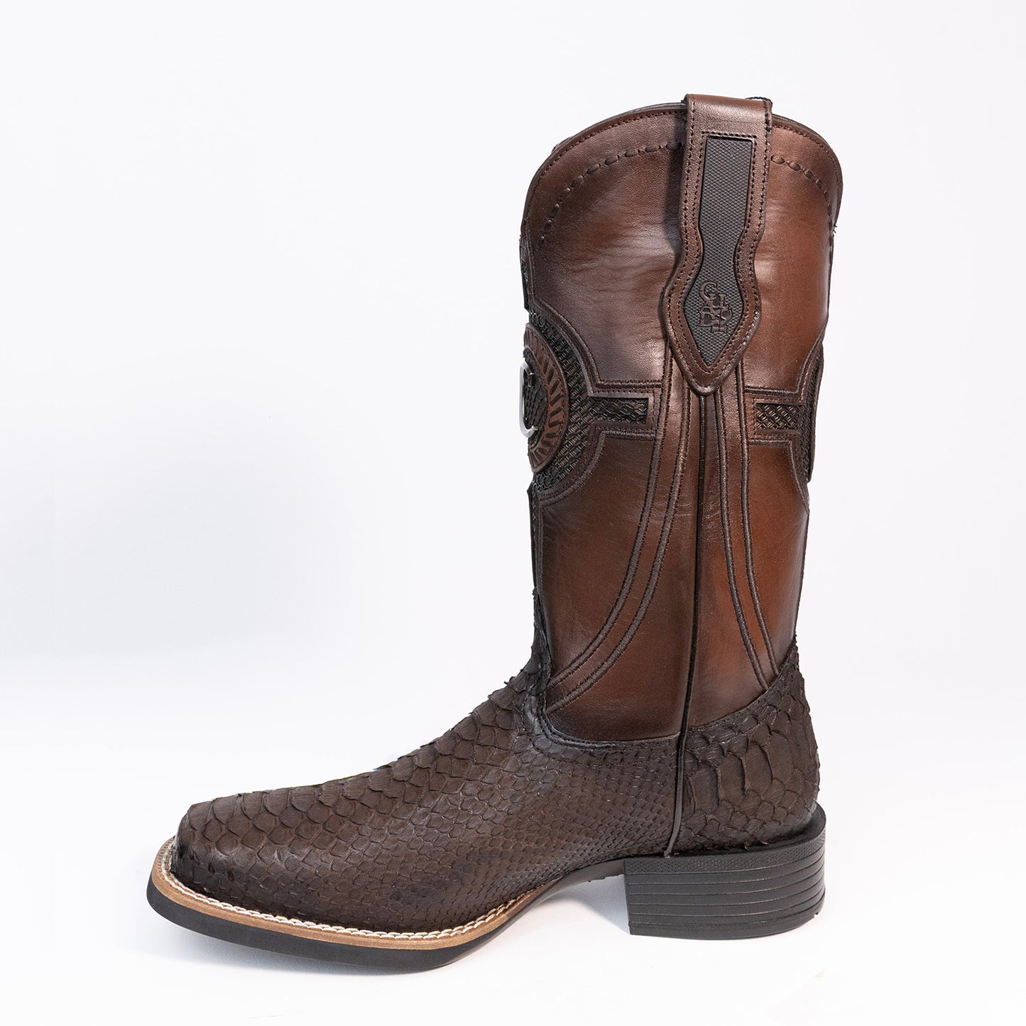 BROWN PYTHON EMBROIDERY & LASER & WOVEN