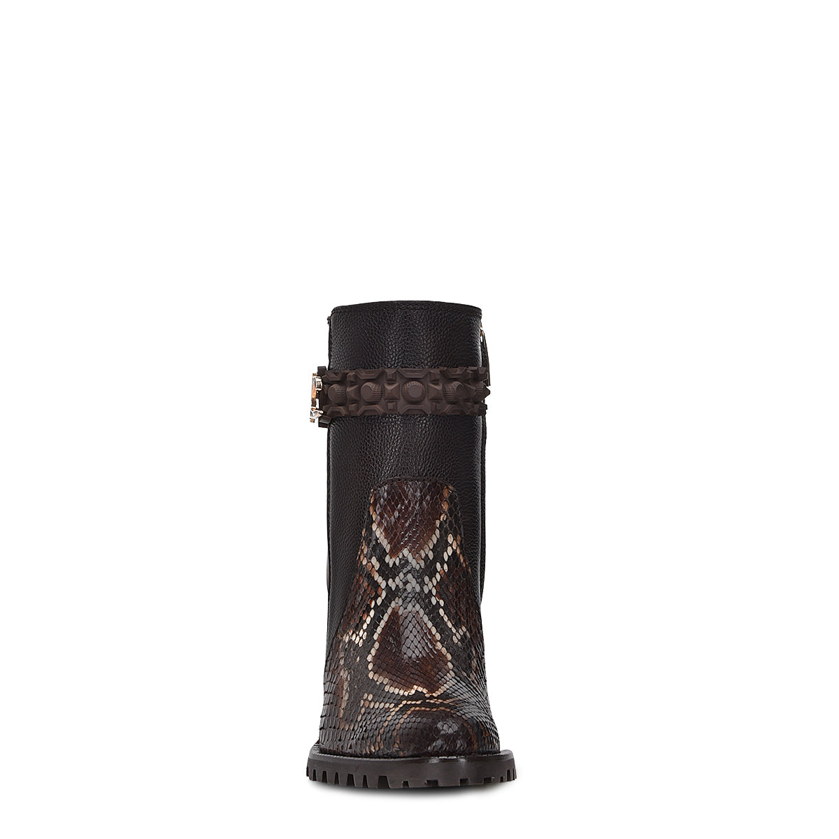Brown Python ZIpper Round Toe